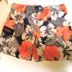 Swim Trunks Maui & Sons XL 44 Waist Colorful Hawaiian Design Bermuda Style Lined